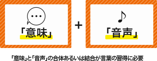 「意味」と「音声」の合体あるいは結合が言葉の習得に必要